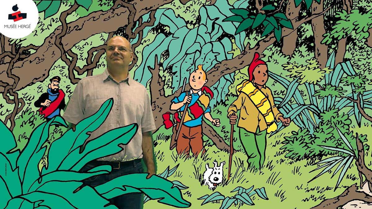 José de Segovia Barrón en el museo de Tintin